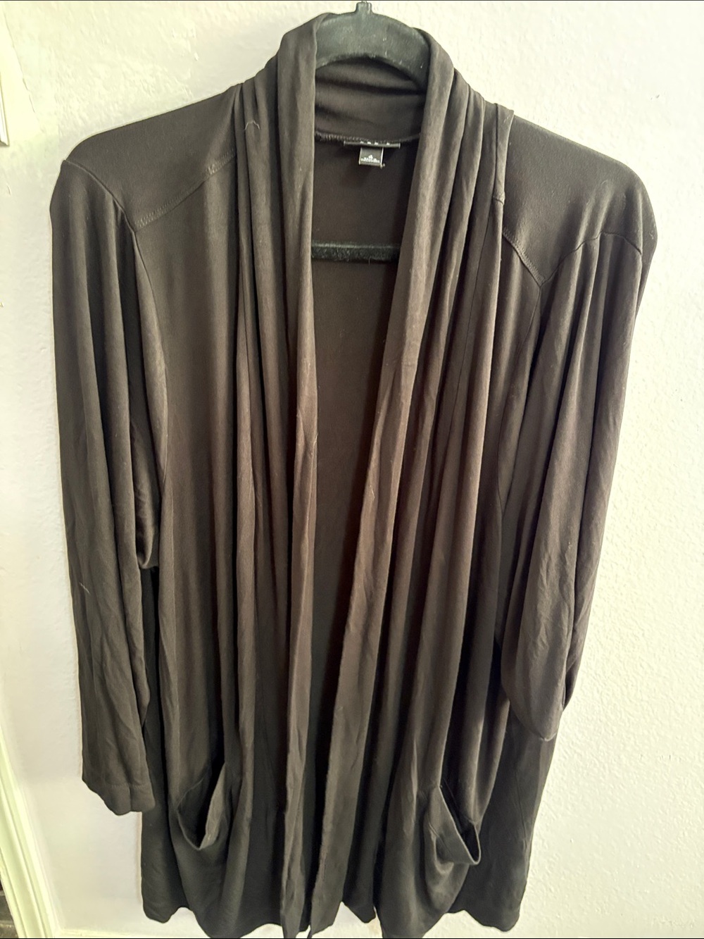 Women’s Open Front Draped Cardigan Jacket - Black size 4